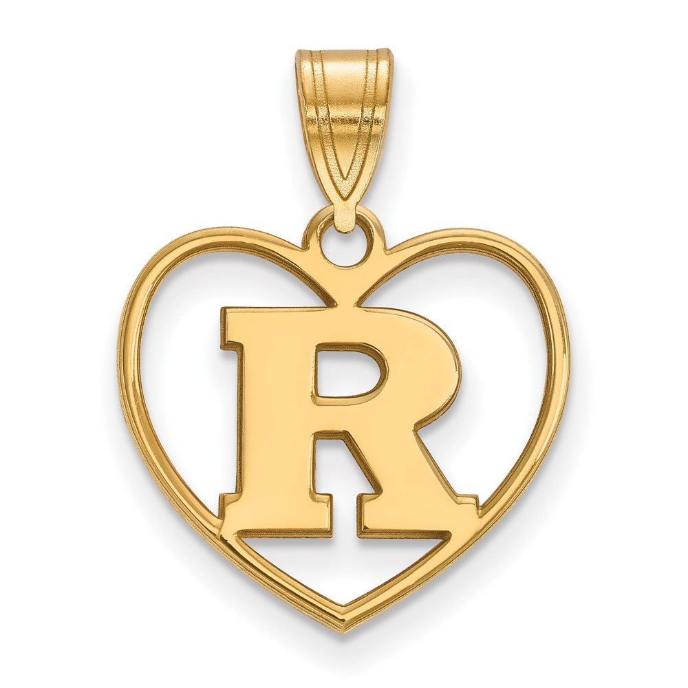 Vergoldet Sterlingsilber Logoart Rutgers University Buchstabe R Herz Anhänger