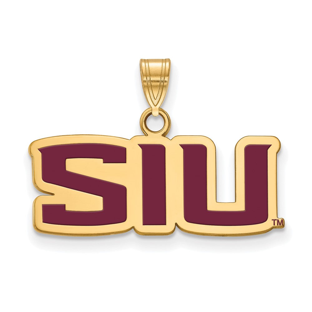 Vergoldet Sterlingsilber Logoart Southern Illinois University S I U Klein Emailliert Anhänger