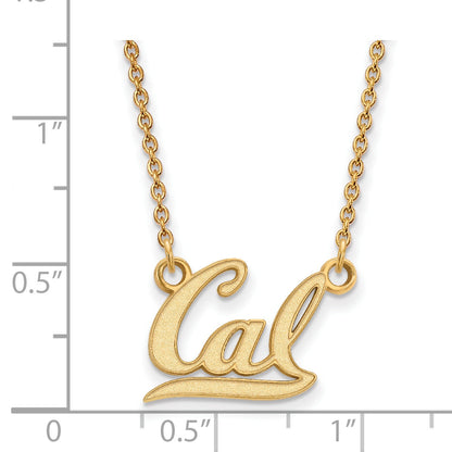 Vergoldet Sterlingsilber Logoart University Of California Berkeley Klein Anhänger 18 Zoll Halskette