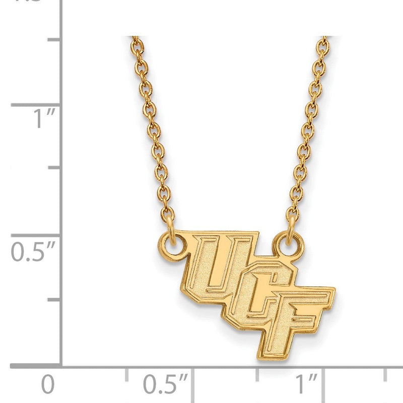 Vergoldet Sterlingsilber Logoart University Of Central Florida U C F Klein Anhänger 18 Zoll Halskette