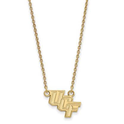 Vergoldet Sterlingsilber Logoart University Of Central Florida U C F Klein Anhänger 18 Zoll Halskette