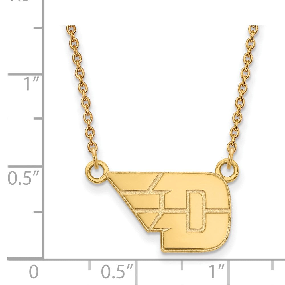 Vergoldet Sterlingsilber Logoart University Of Dayton Klein Anhänger 18 Zoll Halskette