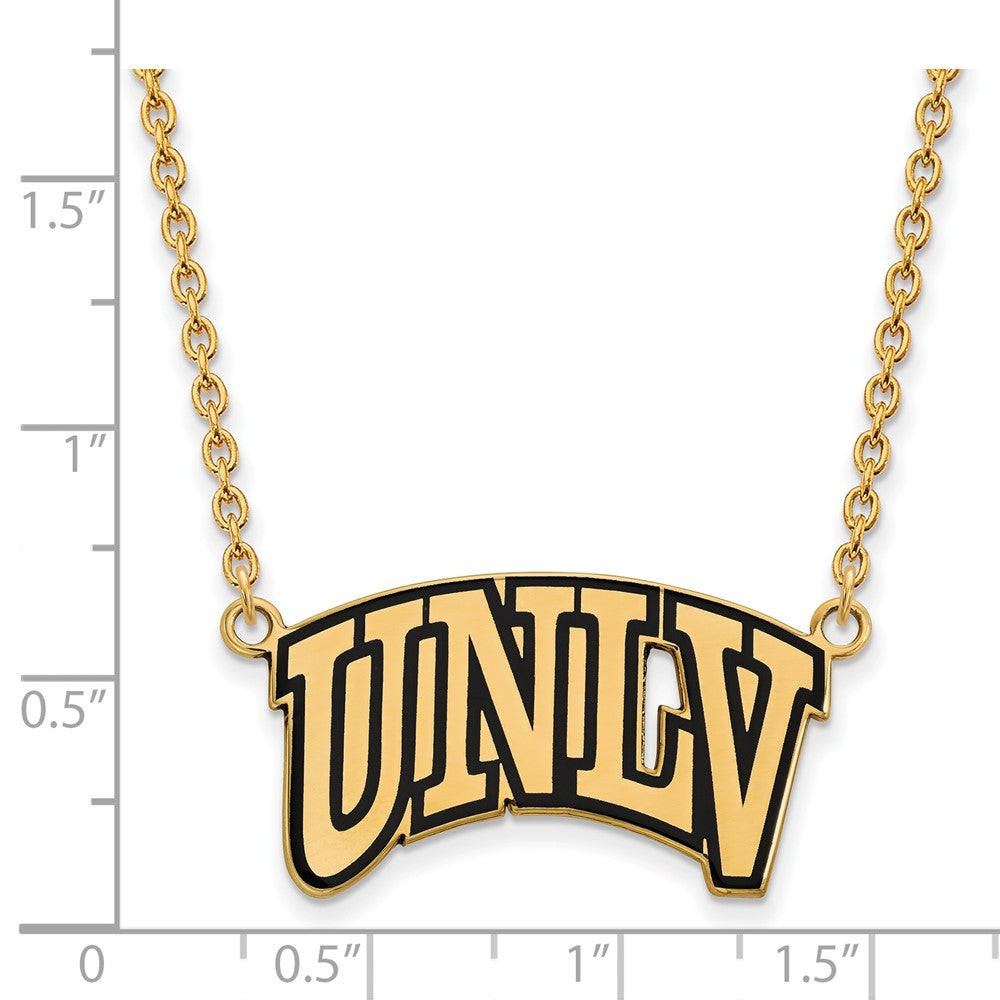 Vergoldet Sterlingsilber Logoart University Of Nevada Las Vegas U N L V Groß Emailliert Anhänger 18 Zoll Halskette