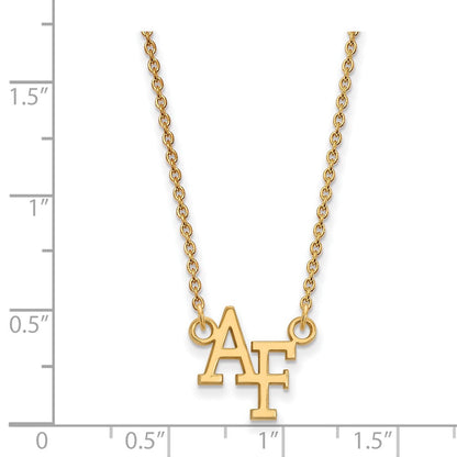 Vergoldet Sterlingsilber Logoart Vereinigt Staaten Luft Kraft Akademie A F Klein Anhänger 18 Zoll Halskette