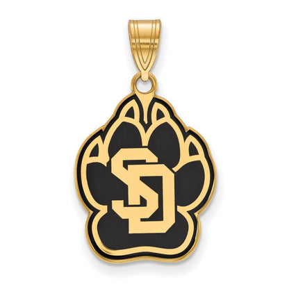 Vergoldet Sterlingsilber Logoart University Of South Dakota Groß Emailliert Anhänger