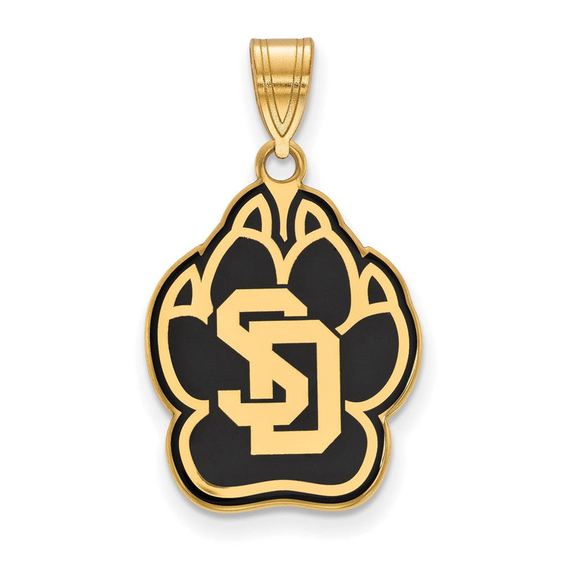 Vergoldet Sterlingsilber Logoart University Of South Dakota Groß Emailliert Anhänger