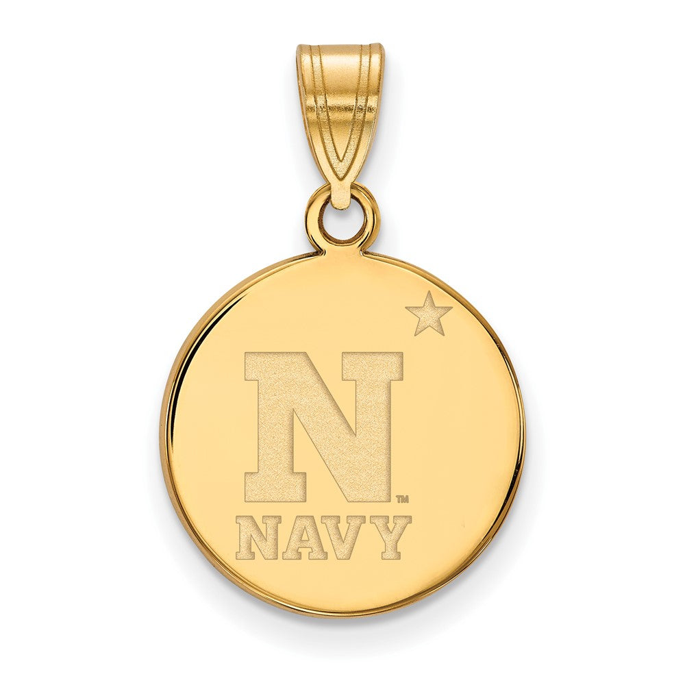 10K Gelbgold Logoart Us Naval Akademie Mittel Plättchen Anhänger