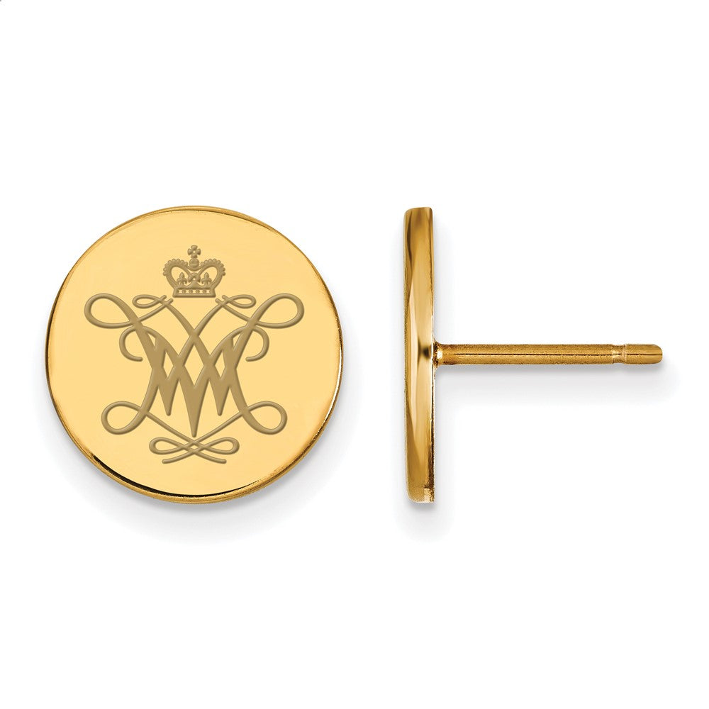 Vergoldet Sterlingsilber Logoart College Of William und Mary Extra Klein Emailliert Plättchen Ohrringe