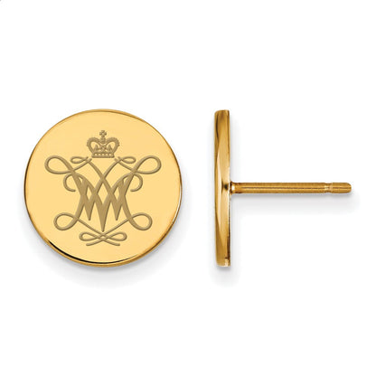 Vergoldet Sterlingsilber Logoart College Of William und Mary Extra Klein Emailliert Plättchen Ohrringe