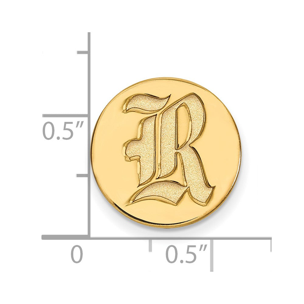 14K Gelbgold Gold Logoart Rice University Buchstabe R Anstecknadel