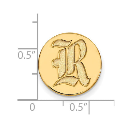 14K Gelbgold Gold Logoart Rice University Buchstabe R Anstecknadel