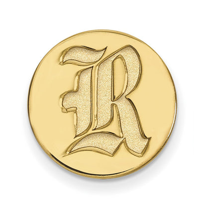 14K Gelbgold Gold Logoart Rice University Buchstabe R Anstecknadel