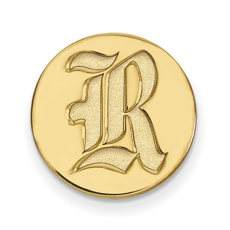 14K Gelbgold Gold Logoart Rice University Buchstabe R Anstecknadel