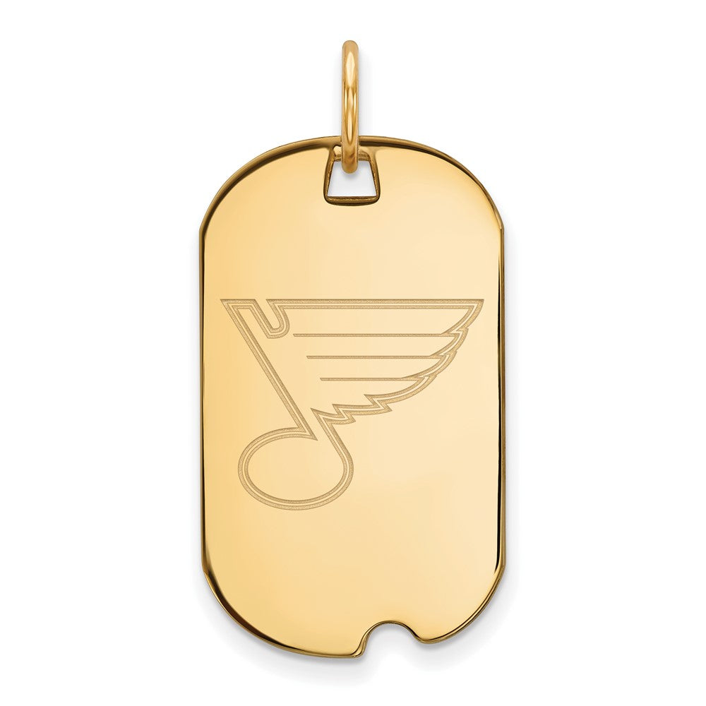 Vergoldet Sterlingsilber Nhl Logoart St. Louis Blues Klein Erkennungsmarke Anhänger
