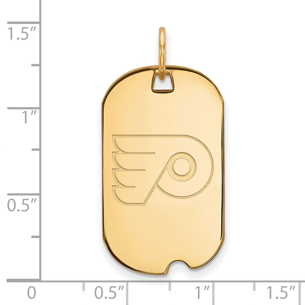 Vergoldet Sterlingsilber Nhl Logoart Philadelphia Flyers Klein Erkennungsmarke Anhänger