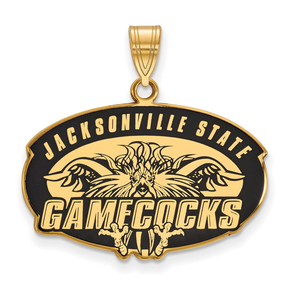 Vergoldet Sterlingsilber Logoart Jacksonville State University Groß Emailliert Anhänger