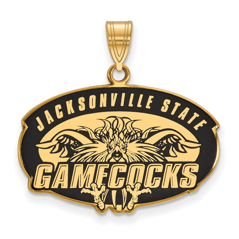Vergoldet Sterlingsilber Logoart Jacksonville State University Groß Emailliert Anhänger