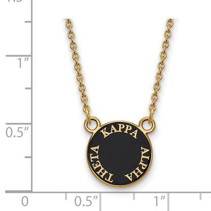 Vergoldet Sterlingsilber Logoart Kappa Alpha Theta Sorority Text Klein Farbe Emaille Anhänger 18 Zoll Halskette