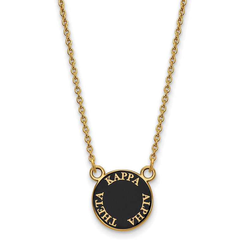 Vergoldet Sterlingsilber Logoart Kappa Alpha Theta Sorority Text Klein Farbe Emaille Anhänger 18 Zoll Halskette