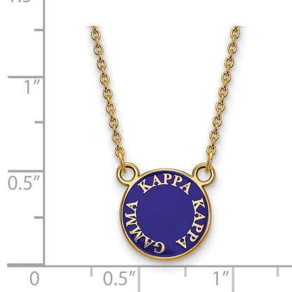 Vergoldet Sterlingsilber Logoart Kappa Gamma Sorority Text Klein Farbe Emaille Anhänger 18 Zoll Halskette