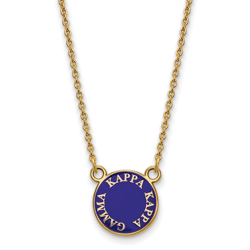 Vergoldet Sterlingsilber Logoart Kappa Gamma Sorority Text Klein Farbe Emaille Anhänger 18 Zoll Halskette