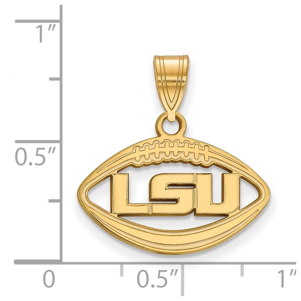 Vergoldet Sterlingsilber Logoart Louisiana State University L S U Football Anhänger