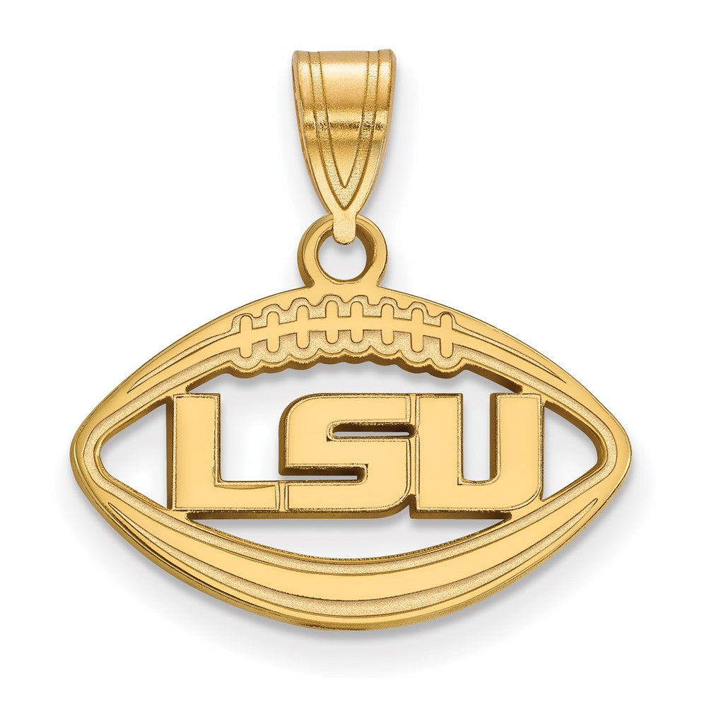 Vergoldet Sterlingsilber Logoart Louisiana State University L S U Football Anhänger