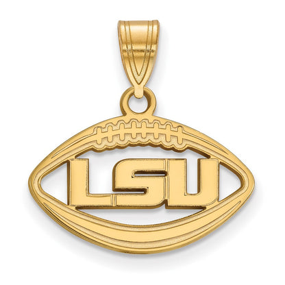 Vergoldet Sterlingsilber Logoart Louisiana State University L S U Football Anhänger