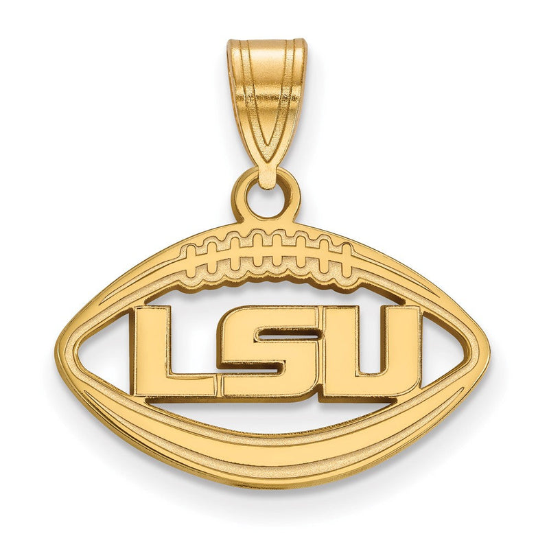Vergoldet Sterlingsilber Logoart Louisiana State University L S U Football Anhänger