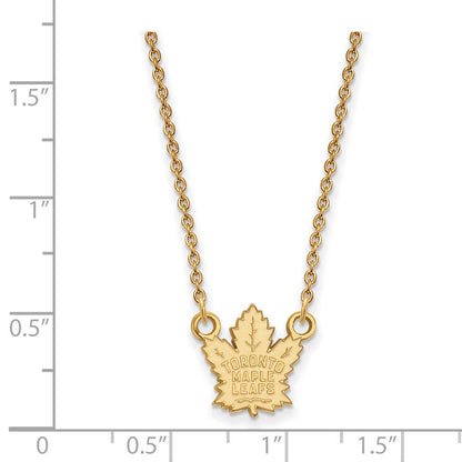 10K Gelbgold Nhl Logoart Toronto Maple Leafs Klein Anhänger 18 Zoll Halskette