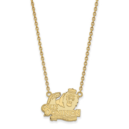 Vergoldet Sterlingsilber Logoart Old Dominion University Groß Anhänger 18 Zoll Halskette