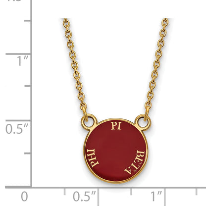 Vergoldet Sterlingsilber Logoart Pi Beta Phi Sorority Text Klein Farbe Emaille Anhänger 18 Zoll Halskette