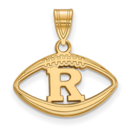 Vergoldet Sterlingsilber Logoart Rutgers University Buchstabe R Football Anhänger