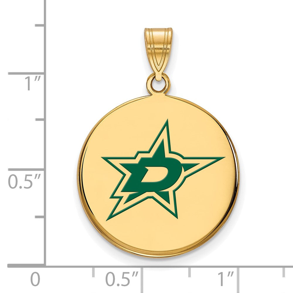 Vergoldet Sterlingsilber Nhl Logoart Dallas Sterne Groß Emailliert Plättchen Anhänger