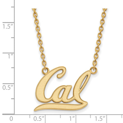 Vergoldet Sterlingsilber Logoart University Of California Berkeley Groß Anhänger 18 Zoll Halskette