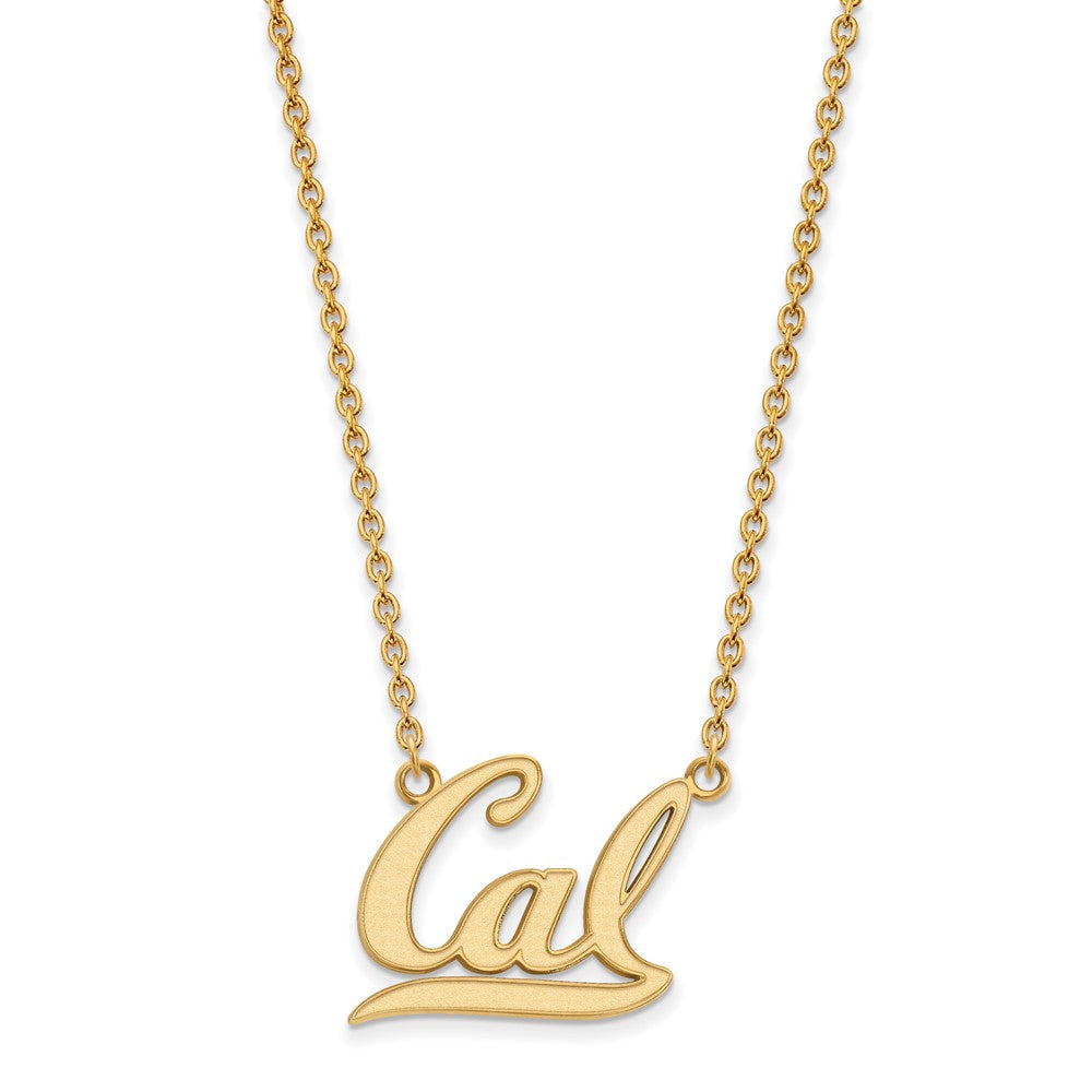 Vergoldet Sterlingsilber Logoart University Of California Berkeley Groß Anhänger 18 Zoll Halskette