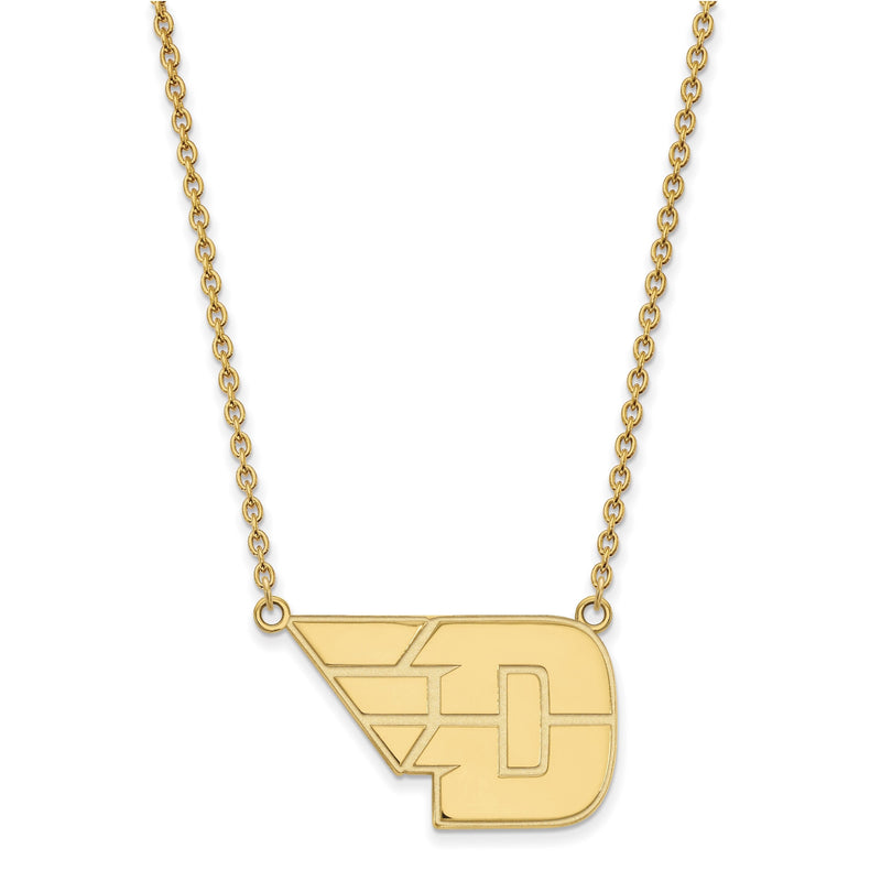 10K Gelbgold Logoart University Of Dayton Groß Anhänger 18 Zoll Halskette