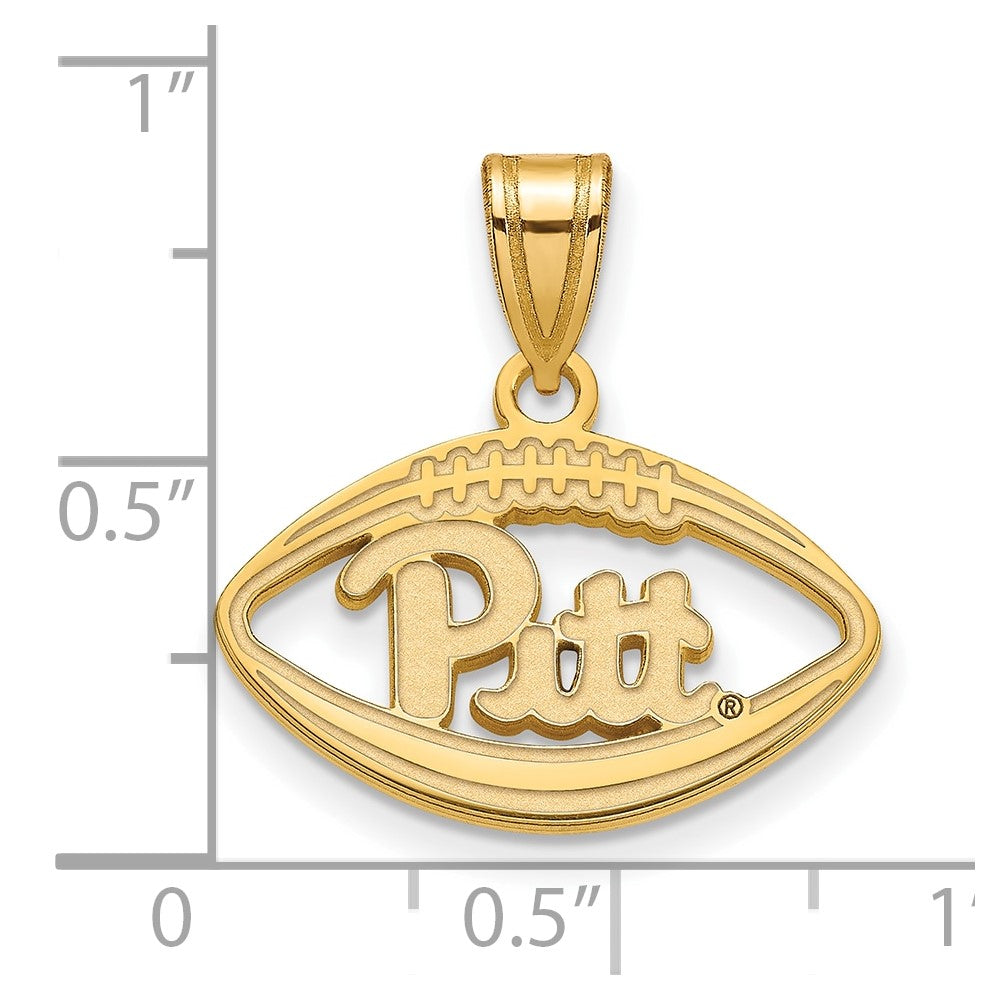 Vergoldet Sterlingsilber Logoart University Of Pittsburgh Football Anhänger