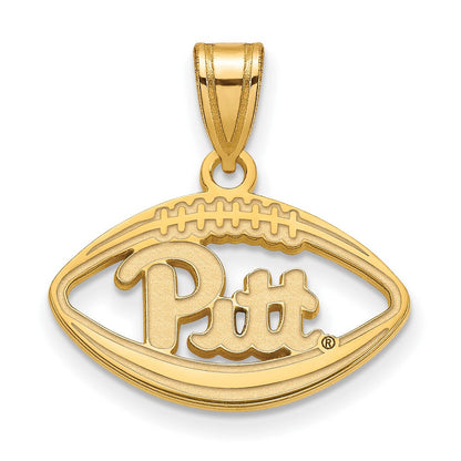 Vergoldet Sterlingsilber Logoart University Of Pittsburgh Football Anhänger