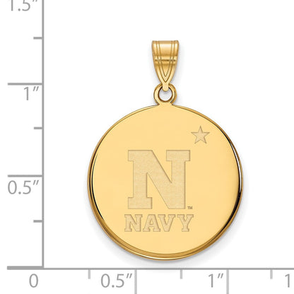 10K Gelbgold Logoart Us Naval Akademie Groß Plättchen Anhänger