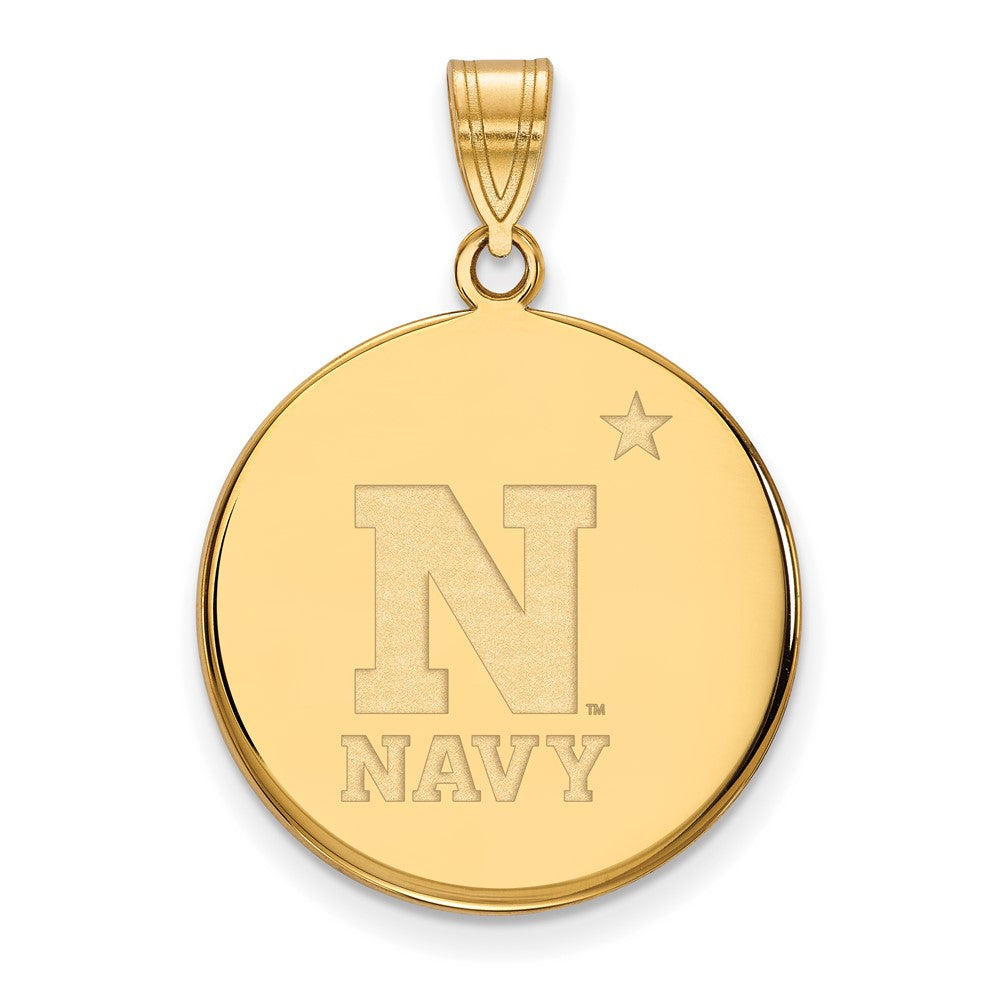 10K Gelbgold Logoart Us Naval Akademie Groß Plättchen Anhänger