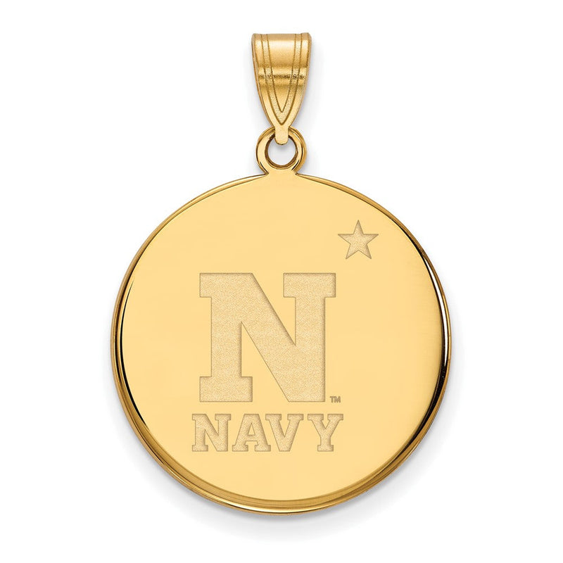10K Gelbgold Logoart Us Naval Akademie Groß Plättchen Anhänger