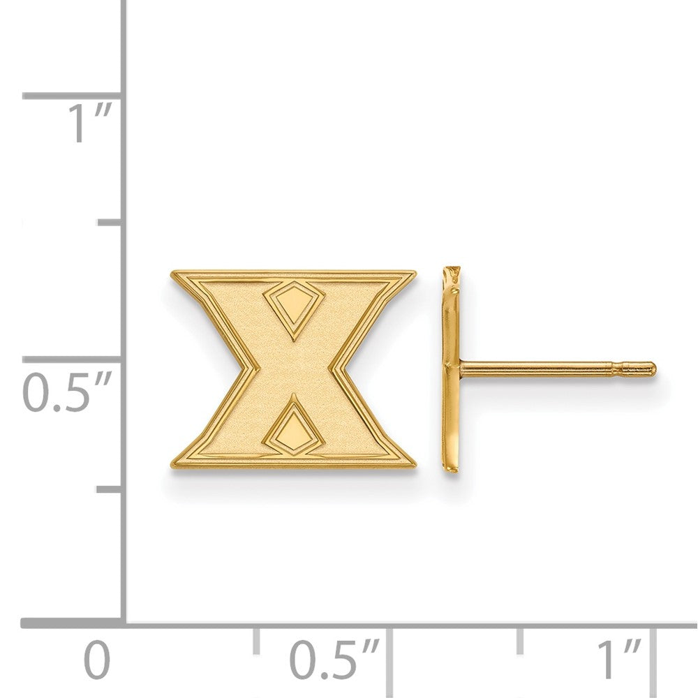 Vergoldet Sterlingsilber Logoart Xavier University Buchstabe X Extra Klein Ohrstecker