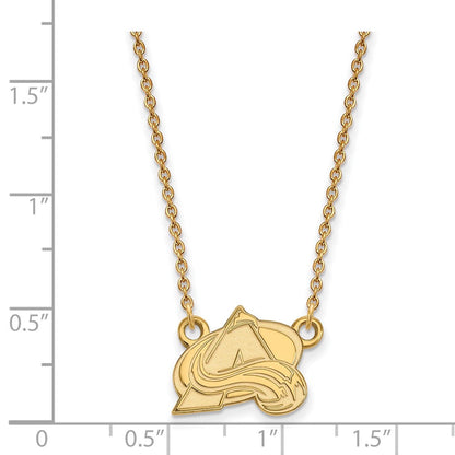 Vergoldet Sterlingsilber Nhl Logoart Colorado Avalanche Buchstabe A Klein Anhänger 18 Zoll Halskette