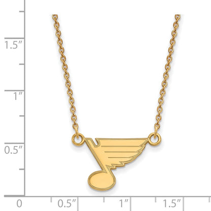 10K Gelbgold Nhl Logoart St. Louis Blues Klein Anhänger 18 Zoll Halskette
