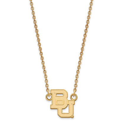 10K Gelbgold Logoart Baylor University Bears Klein Anhänger 18 Zoll Halskette