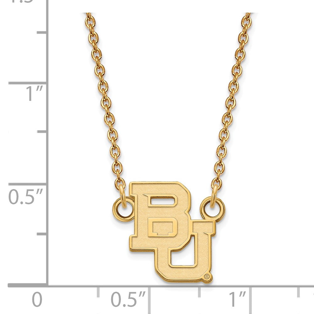 10K Gelbgold Logoart Baylor University Bears Klein Anhänger 18 Zoll Halskette