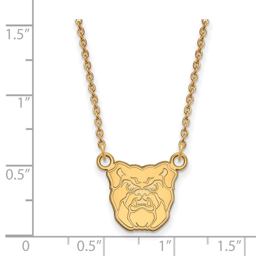 Vergoldet Sterlingsilber Logoart Butler University Bulldog Klein Anhänger 18 Zoll Halskette
