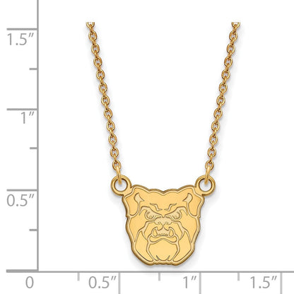 Vergoldet Sterlingsilber Logoart Butler University Bulldog Klein Anhänger 18 Zoll Halskette