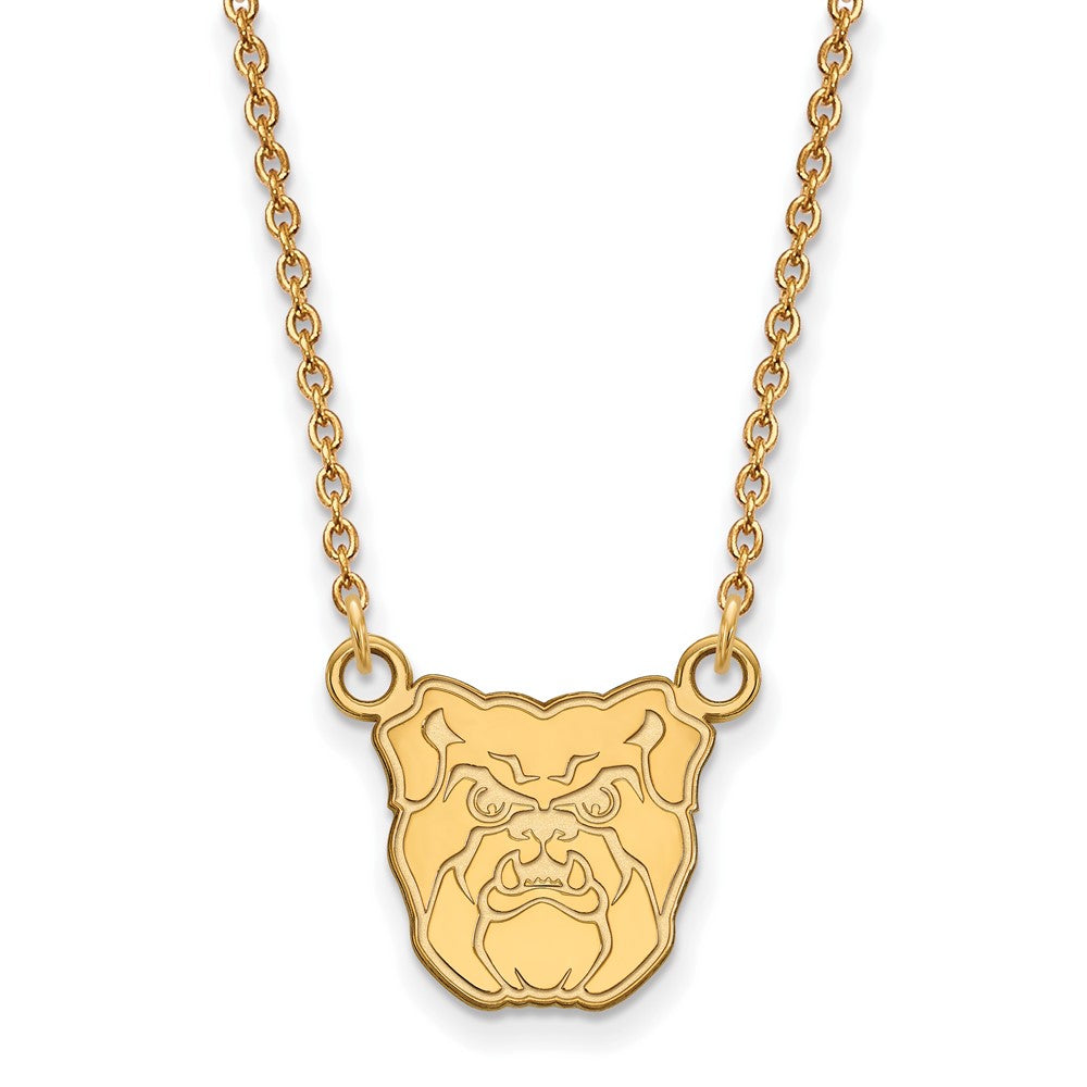Vergoldet Sterlingsilber Logoart Butler University Bulldog Klein Anhänger 18 Zoll Halskette